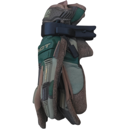 clip porte-accessoires anti-perte FLEXCLIP maintenant une paire de gants, fixation rapide sur sangle