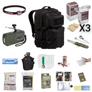 Kit d’urgence 72 h Équipé — Sac d’évacuation 1 personne (35L)