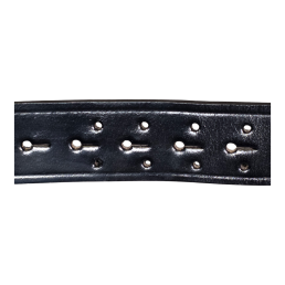 Ceinturon cuir noir double ardillon pour police gendarmerie, boucle argent, cuir véritable