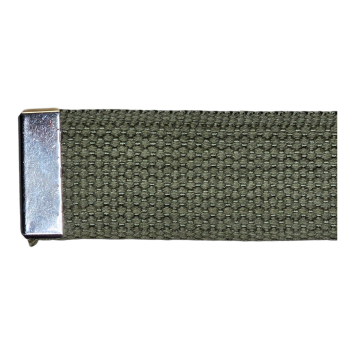 Ceinture US toile coton Boucle argentée vert détail