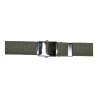 Ceinture US toile coton Boucle argentée vert fermée