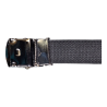 Ceinture US toile coton Boucle argentée noir boucle de dos