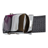 Ceinture US toile coton Boucle argentée noir détail boucle