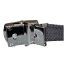 Ceinture US toile coton Boucle argentée noir boucle de dos trois quart