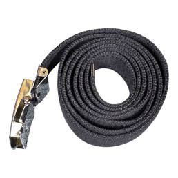 Ceinture US toile coton Boucle argentée noir enroulée