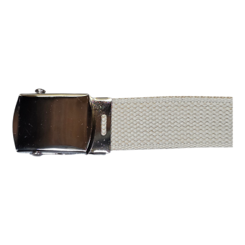 Ceinture US Toile coton Boucle argentée couleur sable