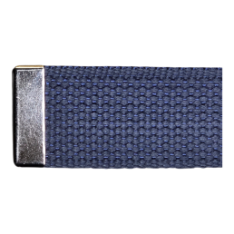 Ceinture US toile coton Boucle argentée bleu détail