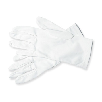 gants blancs de cérémonie en nylon DMB, paire de gants d’uniforme, vue produit