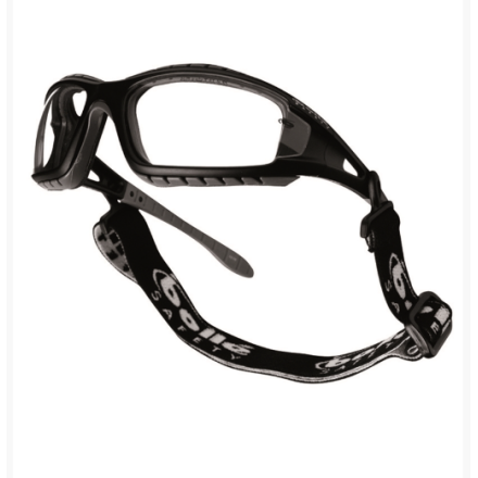 Lunettes de protection Bollé Tracker II de face avec le bandeau
