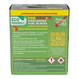 dos boîte Fire Dragon combustible solide, informations et avertissements, 12 blocs allume-feu bivouac