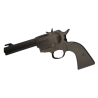 Pistolet lance élastiques revolver Rubber Peacemaker Noir profil guache vers le bas