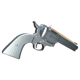 Pistolet lance élastiques revolver Rubber Peacemaker Gris Foncé profil droit avec élastiques