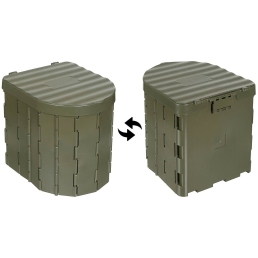 Toilette de camping pliable portable Fox Outdoor vue face et vue dos