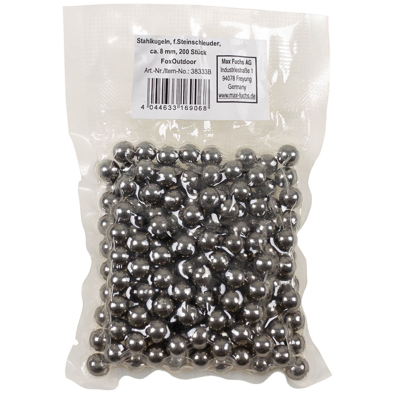 Sachet de 200 Billes acier 8 mm pour lance-pierre Fox Outdoor