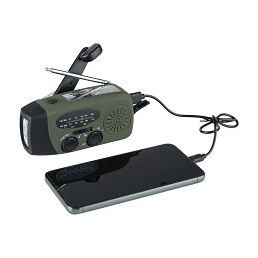 Radio à manivelle d’urgence FOSCO avec téléphone portable en charge