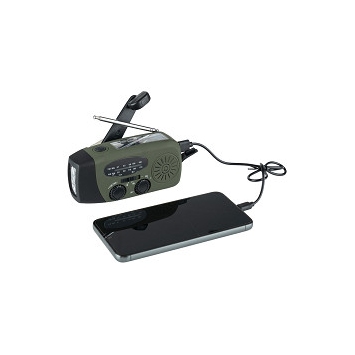 Radio à manivelle d’urgence FOSCO avec téléphone portable en charge
