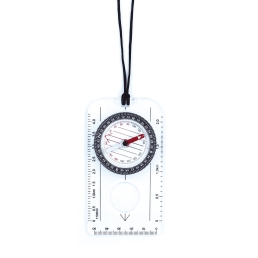 Boussole militaire OPEX millièmes et degrés sur carte avec son cordon