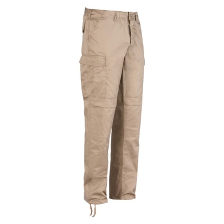 pantalon treillis bdu cityguard noir homme, vue avant 3/4, poches cargo, bas à lacets