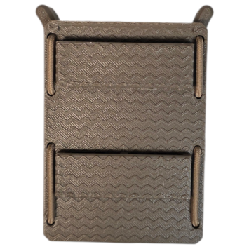 porte-chargeur FLEX-RS,coyote marron face avant, surface chevron pour grip, logement chargeur ouvert.