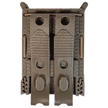 porte-chargeur FLEX-RS coyote marron de dos, nervures latérales et passage de sangle MOLLE.