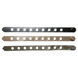 sangle molle pals bouclée, démonstration du verrou à pion sur la lanière. 3 couleurs