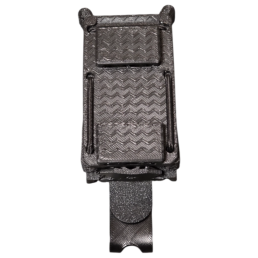 porte-chargeur 9mm molle flex-ps monobloc, noir vue face, port ouvert avec rétention réglable