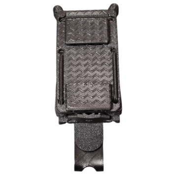 porte-chargeur 9mm molle flex-ps monobloc, noir vue face, port ouvert avec rétention réglable