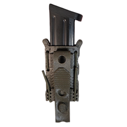 porte-chargeur 9mm molle flex ps vert, vue de face, pochette simple