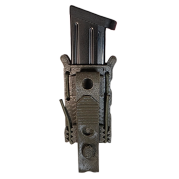 porte-chargeur 9mm molle flex ps vert, vue de face, pochette simple