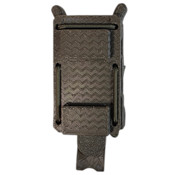 porte-chargeur 9mm molle flex ps vert, vue arrière, passants molle de fixation