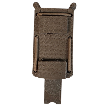 porte-chargeur 9mm molle flex ps, coyote marron vue arrière, passants molle pals pour gilet tactique