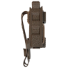 détail maintien du chargeur 9mm sur porte-chargeur molle flex ps coyote marron, rétention par élastique