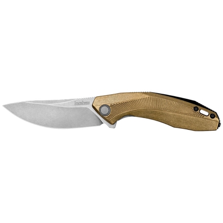 Couteau pliant Kershaw Tumbler  Manche en laiton et lame D2 8.3 cm ouverture manuelle par flipper avec roulements KVT