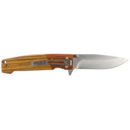 Couteau pliant  JKR0795 Manche en bois et lame de 8.7 cm profil drop point : forme polyvalente pour les coupes courantes