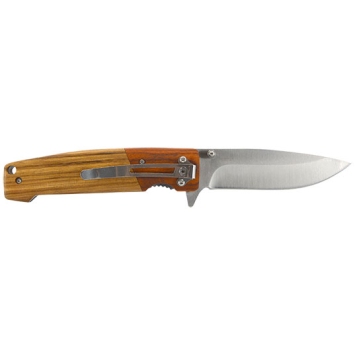 Couteau pliant  JKR0795 Manche en bois et lame de 8.7 cm profil drop point : forme polyvalente pour les coupes courantes