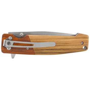 Couteau pliant  JKR0795 Manche en bois et lame de 8.7 cm ouverture manuelle avec verrouillage liner lock