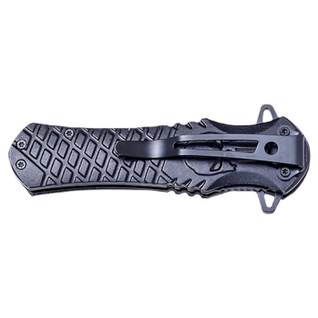 Manche aluminium avec clip couteau pliant JKR Skull Black