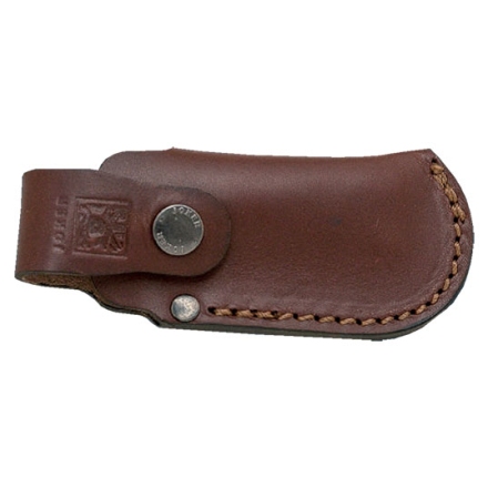 Étui couteau cuir Joker marron 11.8 x 4 cm fermeture bouton pression / clip