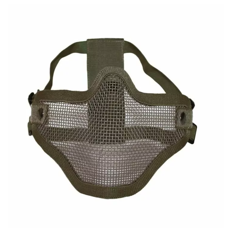 Masque grillagé Airsoft – Protection visage métallique respirante vert