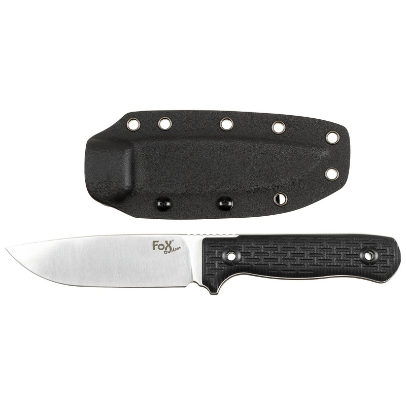Couteau Bushcraft FOX OUTDOOR 12 cm avec étui Kydex – Full Tang G10