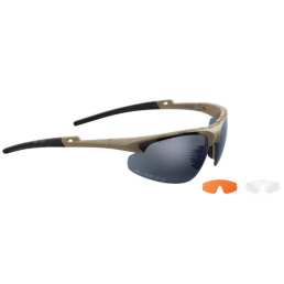 Lunettes balistiques SwissEye Apache Coyote Verres polycarbonate avec traitement antibuée et anti-rayure.