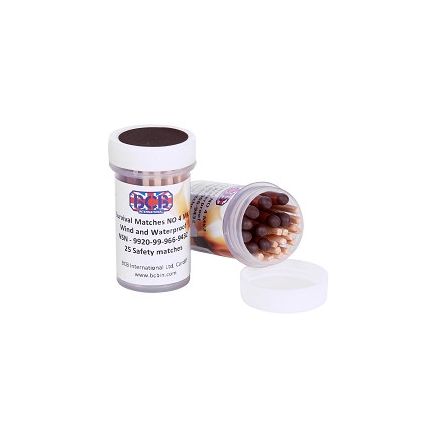 Allumettes Tempête de survie x25 approuvées OTAN BCB en boîtier compact
résistent au vent, à la pluie et à l’humidité