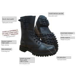 Rangers OPEX (opérations extérieures) en cuir pleine fleur noir, tige haute, montage Goodyear®