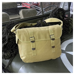 Sac bandoulière vintage coton format simple, léger à porter, accès rapide au contenu