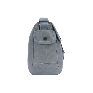 Musette en toile grise style US avec sangle réglable longueur maximale 125 cm