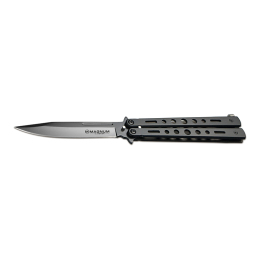 Couteau papillon Balisong All Black Böker Magnum — Lame 95 mm acier 440A