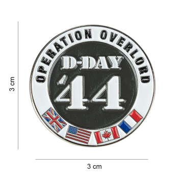 Badge D-Day 44 Pin's Allied Flags facile à porter sur veste, sac, casquette ou présentoir.