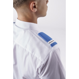 Chemise de cérémonie Blanche DMB — Manches longues, sans velcro, plis Watteau