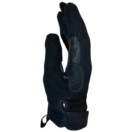Gants anti-coupure piqûre cuir poignet réglable par patte auto-agrippante pour limiter le flottement.