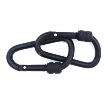 Mousqueton aluminium Noir 6 cm